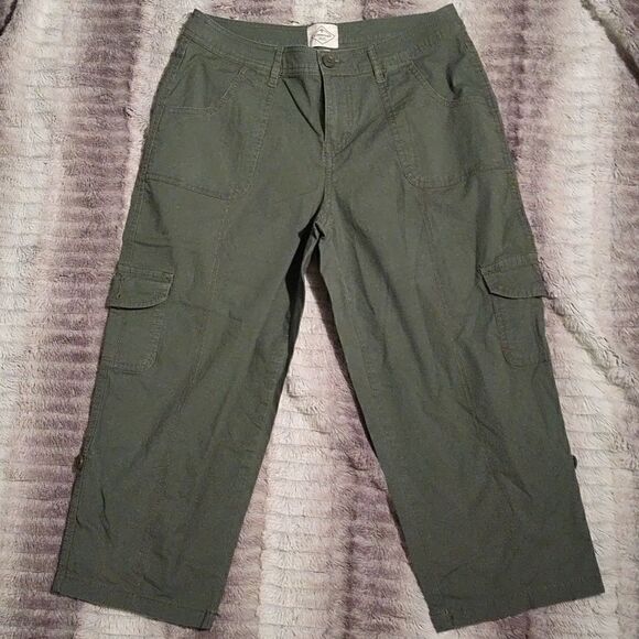St John's Bay Green Capri Cargo Pants sz.6P - Picture 1 of 6